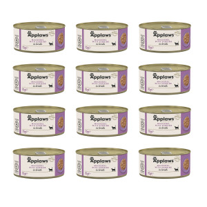 APPLAWS Mackerel with sardine in broth - nassfutter für Katzen - 12x70g
