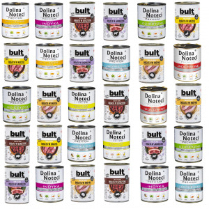 DOLINA NOTECI Premium GESCHMACKS-MIX + BULT GESCHMACKS-MIX - Nassfutter für Hunde - 30x800g