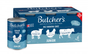 BUTCHER'S Original Junior Mega pack mix - nassfutter für Hunde - 6 x 400g