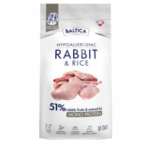 BALTICA Nutraceutic Hypoallergenic M Rabbit with rice - trockenfutter für Hunde - 3kg