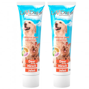 LOVIDOG Paste mit Hirsch – Leckerli für Hunde – 2x90g