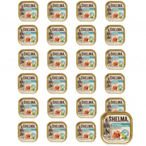 SHELMA Salmon and white fish pate - nassfutter für Katzen - 24x100g
