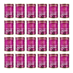 CHAMPER Bones & Joints Monoprotein Rind – Nassfutter für Hunde – 24×400 g