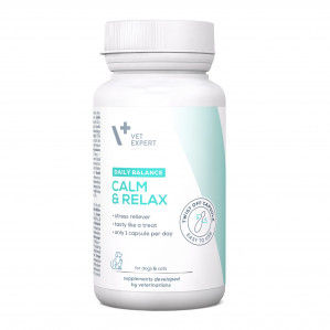 VETEXPERT Calm&Relax – Präparat gegen Stresssymptome für Hunde und Katzen – 30 Kapseln.