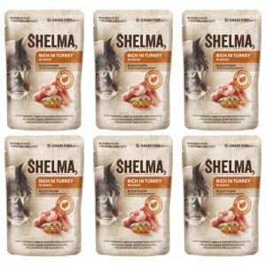 SHELMA Rich in turkey in sauce - nassfutter für Katzen - 6x85g