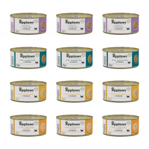  APPLAWS Cat Mixed Flavours - Nassfutter für Katzen - 12x70g