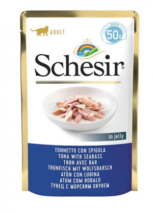 SCHESIR in jelly Tuna with seabass - nassfutter für Katzen - 50 g
