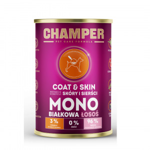 CHAMPER Coat & Skin Monoprotein Salmon - Nassfutter für Hunde - 400g