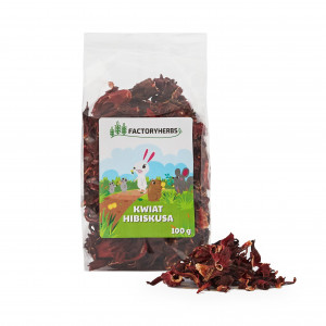 FACTORY HERBS Hibiscus flower - leckerli für Nagetiere und Kaninchen - 100g