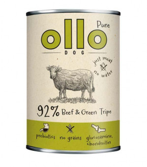 OLLO Pure Beef and green tripe - Nassfutter für Hunde - 400g