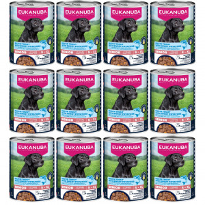 EUKANUBA Life Care Senior Reich an Forelle und Süßkartoffeln - Nassfutter für Hunde - 12x400g