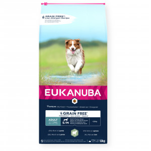 EUKANUBA Grain Free Adult Small&Medium Lamb - trockenfutter für Hunde - 12kg