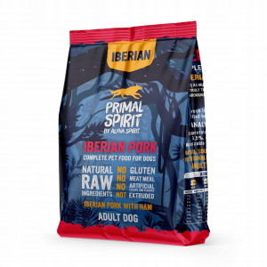 PRIMAL SPIRIT Iberian 70% Schweineschinken – halbfeuchtes Hundefutter – 1 kg