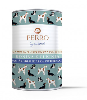 PERRO Gourmet Junior Horsemeat with zucchini - nassfutter für Hunde - 400g