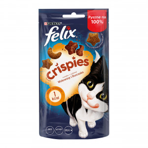 FELIX Crispies Beef, Chicken - Trockenfutter für Katzen - 45 g 