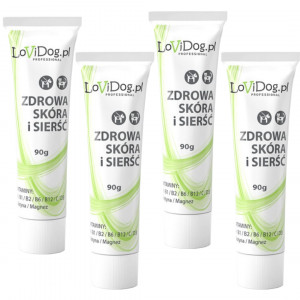 LOVIDOG Funktionspaste Gesunde Haut und Fell – Leckerli für Hunde – 4x90g