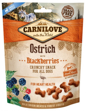 CARNILOVE Fresh Crunchy Strauß mit Brombeeren - Hundeleckerli - 200 g
