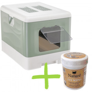 FERPLAST Sahara Green – Katzentoilette – 52 × 39 × 40 cm + GRATIS