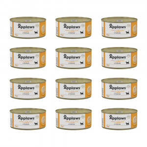 APPLAWS Chicken breast and cheese in broth - nassfutter für Katzen - 12x156g