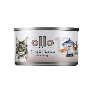 OLLO Cat nr 12 Tuna & Chicken with shrimp in jelly - nassfutter für Katzen - 70g