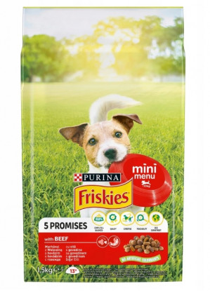  FRISKIES Mini Menu Rindfleisch mit Gemüse - Trockenfutter für Hunde - 1,5 kg 