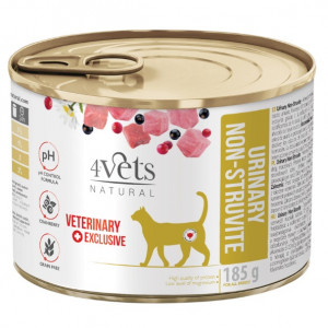  4VETS Natural Urinary No Struvit Cat - Nassfutter für Katzen - 185 g