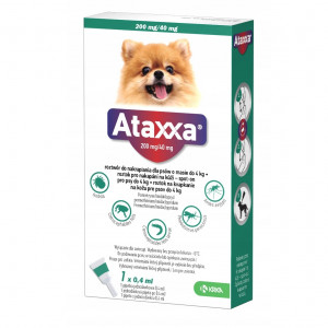ATAXXA 200mg/40mg (1-4kg) - tropfen gegen flöhe und zecken für hunde – 1x0,4ml