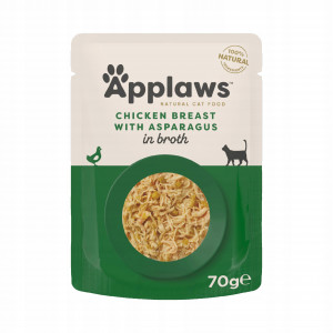 APPLAWS Chicken fillet with asparagus in broth - nassfutter für Katzen - 70g