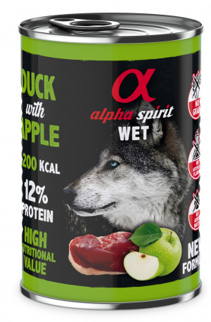 ALPHA SPIRIT WET Ente mit Apfel - Nassfutter für Hunde - 400g