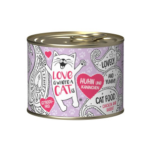 LOVE IS WHERE A CAT IS® Chicken with rabbit - nassfutter für Katzen - 200g