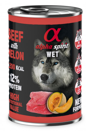 ALPHA SPIRIT WET Beef with melon - wet dog food - 400g