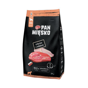 Pan Meat Kalbfleisch mit Pute XL - Trockenfutter für Hunde - 20 kg