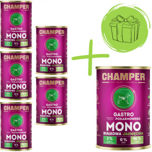 CHAMPER Gastro Lamm - Nassfutter für Hunde - 5x400g + 400g GRATIS