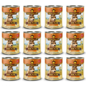 WOLFSBLUT Wide Plain Horse meat with sweet potatoes - Nassfutter für Hunde - 12x800g