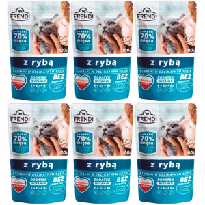 FRENDI Stückchen in Soße mit Fisch - Nassfutter für Katzen - 6x100g