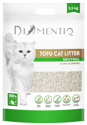DIAMENTIQ Tofu Neutral Ultra clumping - pflanzliche streu - 2,5 kg