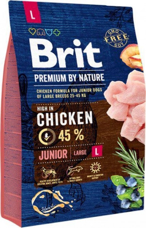 BRIT Premium by Nature Junior Large Chicken - Trockenfutter für Hunde - 3 kg