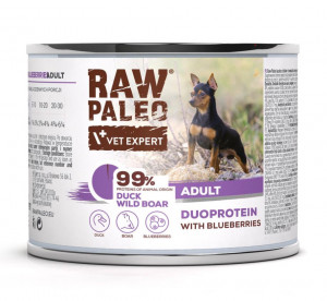 RAW PALEO Duoprotein Duck & Boar Adult - Nassfutter für Hunde - 200g