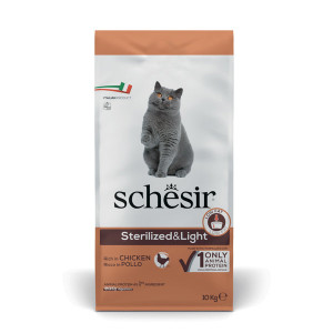 SCHESIR Adult Sterilized & Light Rich in chicken - trockenfutter für Katzen - 10kg