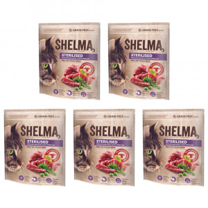 SHELMA Sterilised Rich in beef - trockenfutter für Katzen - 5x750g