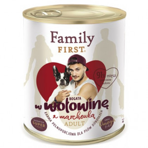 FAMILY FIRST Adult Beef with carrots - Nassfutter für Hunde - 800 g