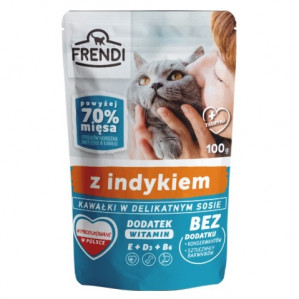 FRENDI Stücke in Putensauce - Nassfutter für Katzen - 100 g 