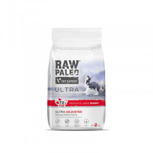 RAW PALEO Ultra Medium&Large Puppy Beef – Trockenfutter für Welpen – 2 kg