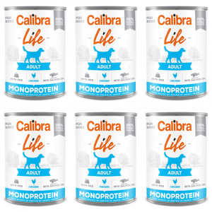 CALIBRA Dog Life Adult Huhn mit Reis - Nassfutter für Hunde - 6x400g
