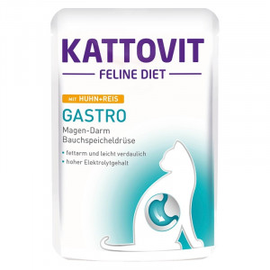 KATTOVIT Feline Diet Gastro Chicken with rice - nassfutter für Katzen - 85g