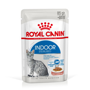 ROYAL CANIN Indoor Sterilized - Nassfutter für ausgewachsene Katzen - Stückchen in Sauce 12x85 g