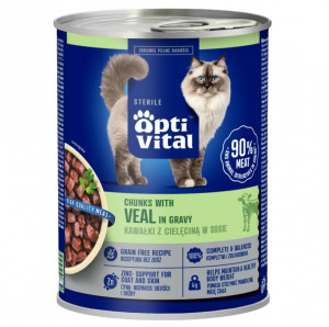 OPTIVITAL Sterile With veal in gravy - nassfutter für Katzen - 415g
