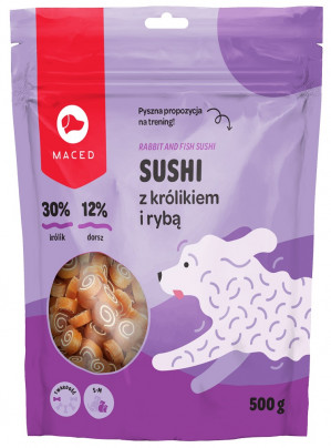MACED Sushi with rabbit and fish - leckerli für hunde - 500g