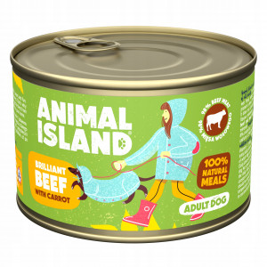 ANIMAL ISLAND Rindfleisch mit Karotten - Nassfutter für Hunde - 410 g
