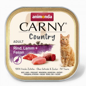 ANIMONDA Carny Country Rind, Lamm + Fasan – Nassfutter für Katzen – 100 g